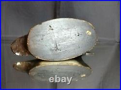 Vintage or Antique Wooden SCAUP Duck Decoy with Glass Eyes Carved Balsa Folk Art