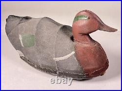 Vtg Canvas Over Wire Green-winged Teal Duck Decoy Albert White Knotts Island NC