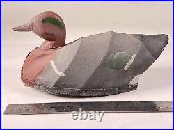 Vtg Canvas Over Wire Green-winged Teal Duck Decoy Albert White Knotts Island NC