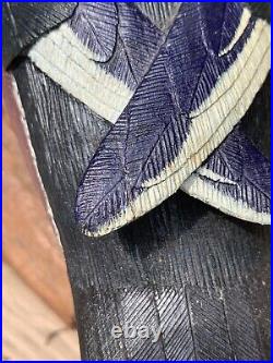 Vtg Carved Decoy Wood Duck Signed Hand Carved & Painted 9.5 Virginia