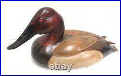 Vtg Tom Taber Hershey Kyle Red Black White Canvasback Male Decoy Wooden Duck