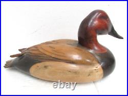 Vtg Tom Taber Hershey Kyle Red Black White Canvasback Male Decoy Wooden Duck