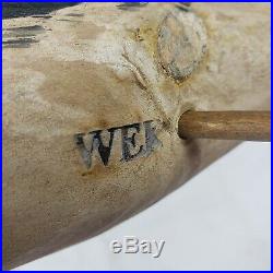 Vtg WEK Will Kirkpatrick Puffin Wood Carving Decoy carver 10 length