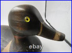 Vtg Wood Ring-Necked Duck Decoy Tom Taber Hersey Kyle Jr 12 Signed Solid Figure