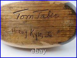 Vtg Wood Ring-Necked Duck Decoy Tom Taber Hersey Kyle Jr 12 Signed Solid Figure