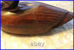 Wood Duck Hand Carved /Decoy/Solid Wood/3Lb/Vintage/Dark Finish