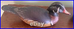 Woodduck DUCK DECOY WOOD DETAILED GLASS EYES Hollow Hand Painted. Jersey Area