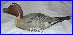 Wooden Pintail Duck Decoy Antique Vintage Hand Painted 1940s