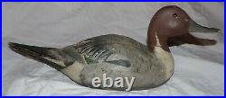Wooden Pintail Duck Decoy Antique Vintage Hand Painted 1940s